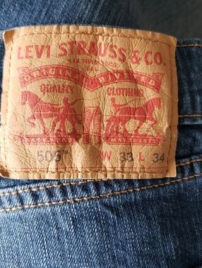 Levi's Men's 505 W33 L34 Straight Denim Jeans In Excellent Condition